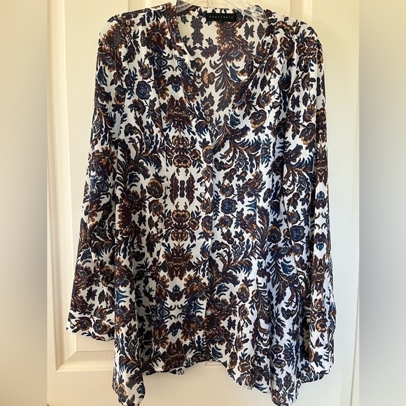 Sanctuary Long Sleeve Hidden Button Closure Blouse Size Large Office Career - Picture 1 of 9